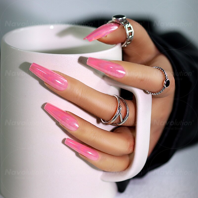 Navolution 24Pcs/Set DIY Manicure Wearable Fake Nails press on Detachable Finished Fingernails Ballet Square Head Almond Short 11