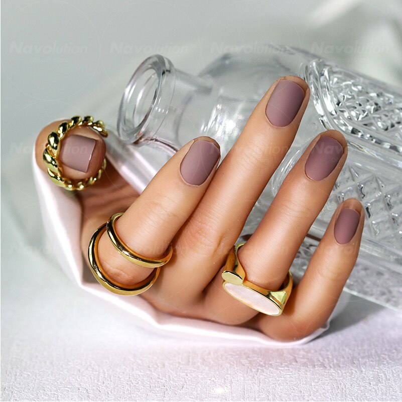 Navolution 24Pcs/Set DIY Manicure Wearable Fake Nails press on Detachable Finished Fingernails Ballet Square Head Almond Short 21