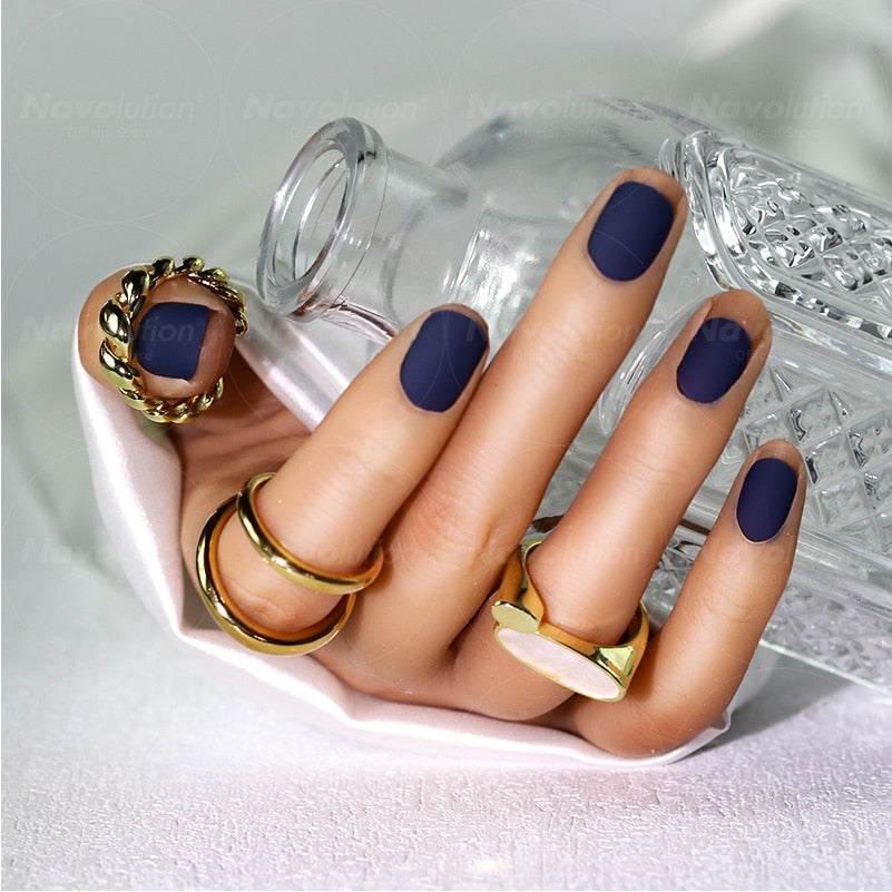 Navolution 24Pcs/Set DIY Manicure Wearable Fake Nails press on Detachable Finished Fingernails Ballet Square Head Almond Short 30