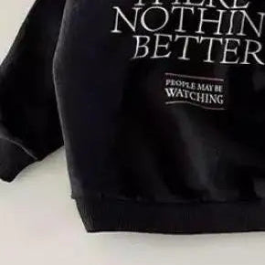New Autumn Clothes Boy Children Letter Sweatshirt Girl Baby Long Sleeve Tops Infant Cotton Casual Sweatshirts Kid Pullover Shirt black