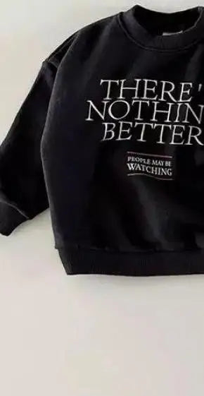 New Autumn Clothes Boy Children Letter Sweatshirt Girl Baby Long Sleeve Tops Infant Cotton Casual Sweatshirts Kid Pullover Shirt black