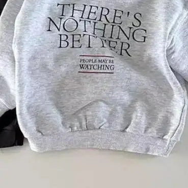 New Autumn Clothes Boy Children Letter Sweatshirt Girl Baby Long Sleeve Tops Infant Cotton Casual Sweatshirts Kid Pullover Shirt light gray