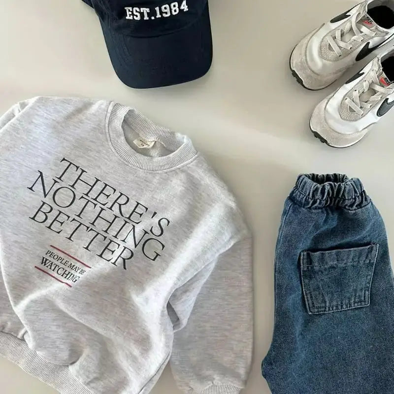 New Autumn Clothes Boy Children Letter Sweatshirt Girl Baby Long Sleeve Tops Infant Cotton Casual Sweatshirts Kid Pullover Shirt