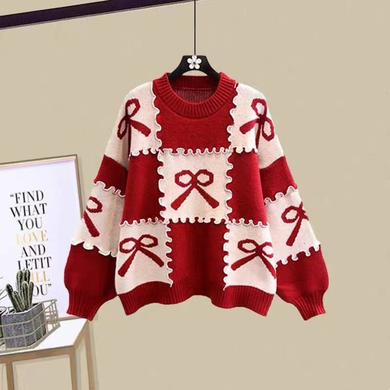 New Casual Women's Tracksuit 3 Piece Set Loose Knit Pullover Sweater + Cargo Pants Sets with Belt + Down Cotton Vest Suit Y2k