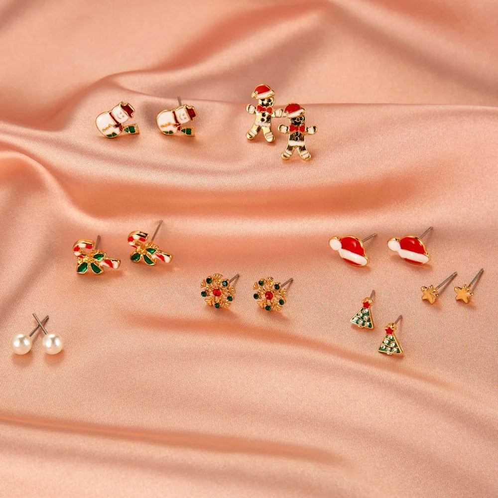 New Christmas Snowman Bells Dangle Earrings For Women Girl Creative Elk Snowflake Tree Earring Christmas Party 2021 Jewelry Gift