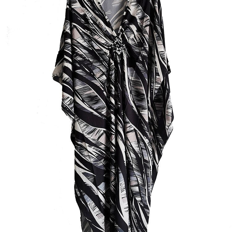 New Cover-up Over size Print Bohemian Maxi Dress Summer Swimsuit Cover Up Color-09 One Size