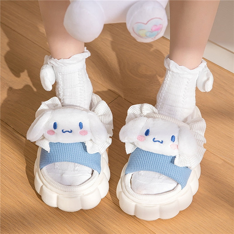New Cute Cartoon Slipper Women Indoor Linen Casual Thick Bottom Sandals Bedroom Linen Slipper Children Spring Home Shoes