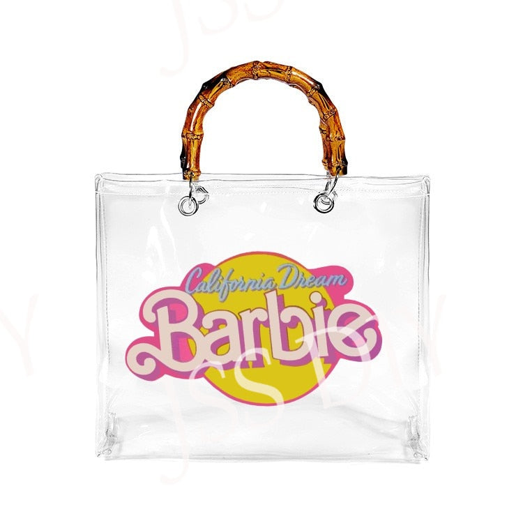 New Diy Barbie Handbag Fashion Women All-Match Jelly Transparent Pvc Tote Bags High Capacity Ladies Organizer Cosmetic Bag Gifts bag 12