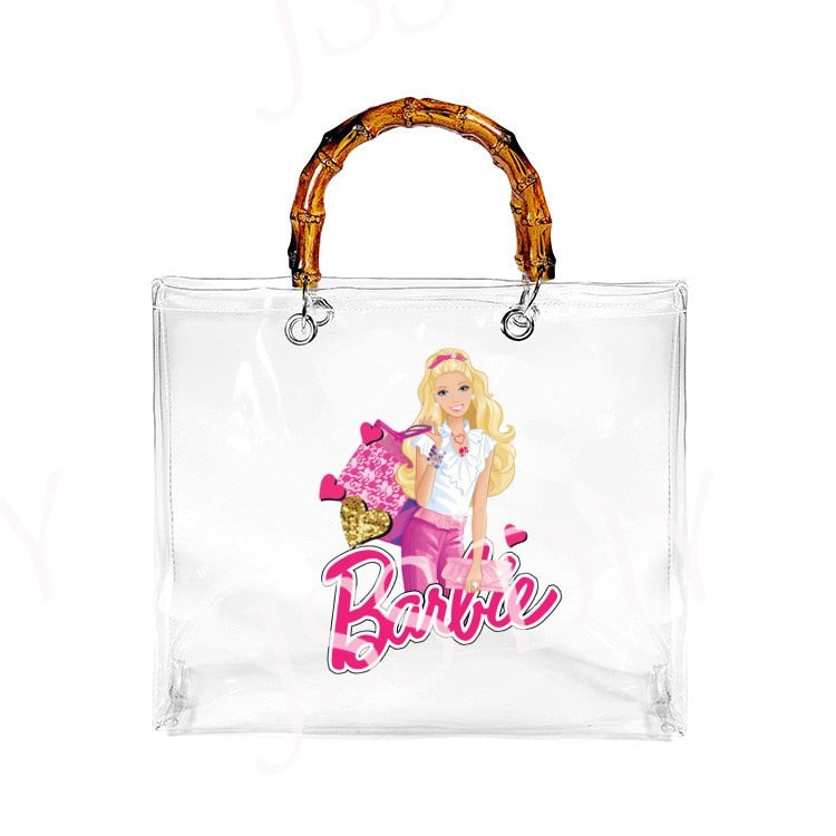 New Diy Barbie Handbag Fashion Women All-Match Jelly Transparent Pvc Tote Bags High Capacity Ladies Organizer Cosmetic Bag Gifts bag 10