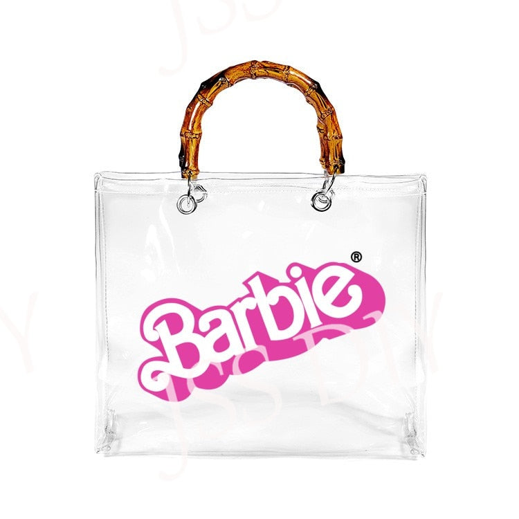New Diy Barbie Handbag Fashion Women All-Match Jelly Transparent Pvc Tote Bags High Capacity Ladies Organizer Cosmetic Bag Gifts bag 3
