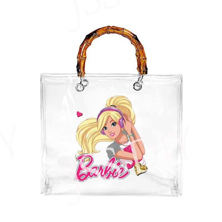New Diy Barbie Handbag Fashion Women All-Match Jelly Transparent Pvc Tote Bags High Capacity Ladies Organizer Cosmetic Bag Gifts bag 5