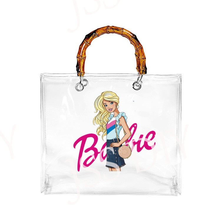 New Diy Barbie Handbag Fashion Women All-Match Jelly Transparent Pvc Tote Bags High Capacity Ladies Organizer Cosmetic Bag Gifts bag 14
