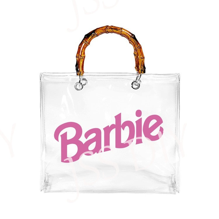 New Diy Barbie Handbag Fashion Women All-Match Jelly Transparent Pvc Tote Bags High Capacity Ladies Organizer Cosmetic Bag Gifts bag 1