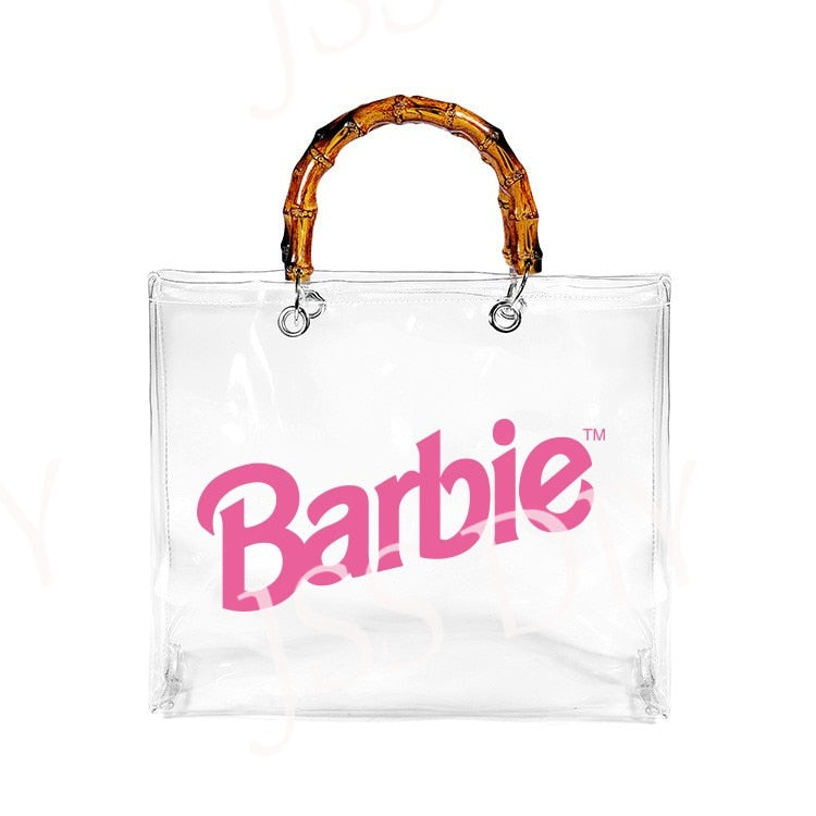 New Diy Barbie Handbag Fashion Women All-Match Jelly Transparent Pvc Tote Bags High Capacity Ladies Organizer Cosmetic Bag Gifts bag 13