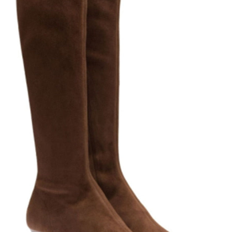 New European and American Fish Mouth Clip Toe Mid Boot, Fashionable Thin High Heel Side Zipper Women's High Tube Cool Boot 506-1-brown