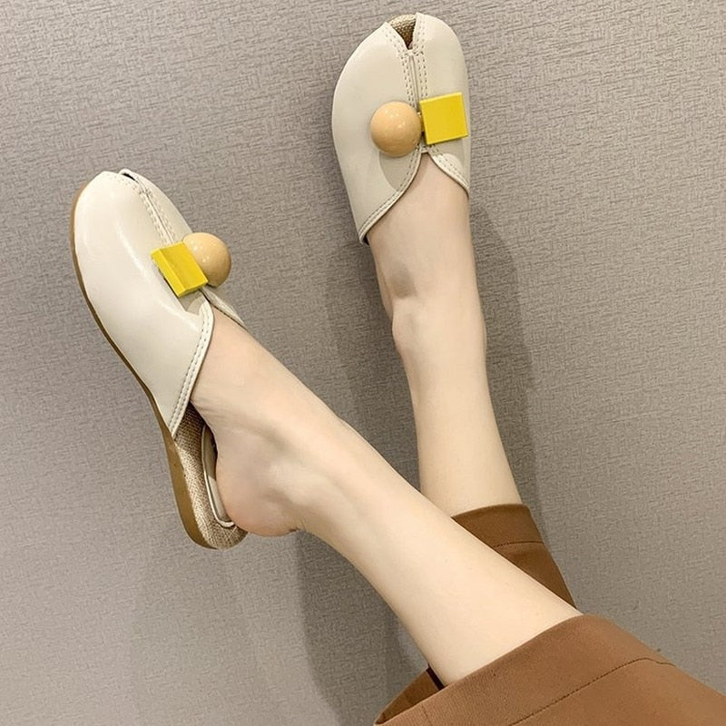 New Fashion Flat Beach Slides Summer New Slippers Women Shoes Woman Mules Fish Mouth Comfortable Cover Toe Ladies Shoes