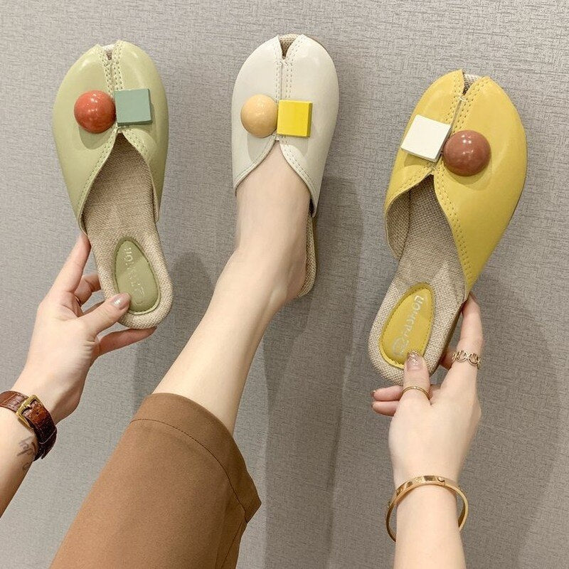 New Fashion Flat Beach Slides Summer New Slippers Women Shoes Woman Mules Fish Mouth Comfortable Cover Toe Ladies Shoes