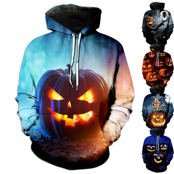 New Fashion Long Sleeve Top Halloween 3D Hoodie Funny Sweater AMAIO