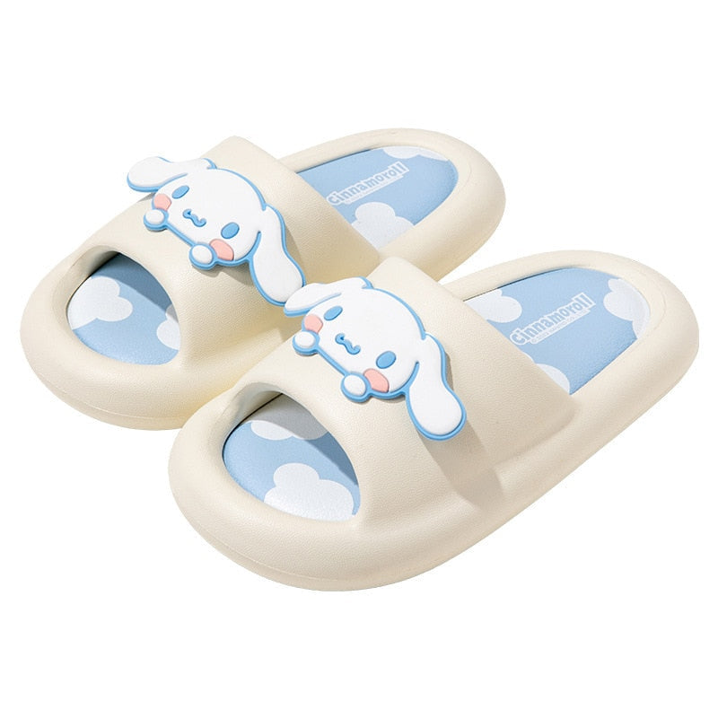 New Kawaii Sanrio Hello Kitty Slippers My Melody Cinnamoroll Anime Cartoon Bath Sandals Indoor Home Non-Slip Y2K Summer Sandals