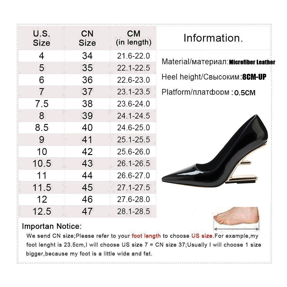 New Metal High Heels Women Shoes Strange Style Pumps Women Pointed Toe Buckle Party Dress Shoes Women Fashion Zapatos De Mujer