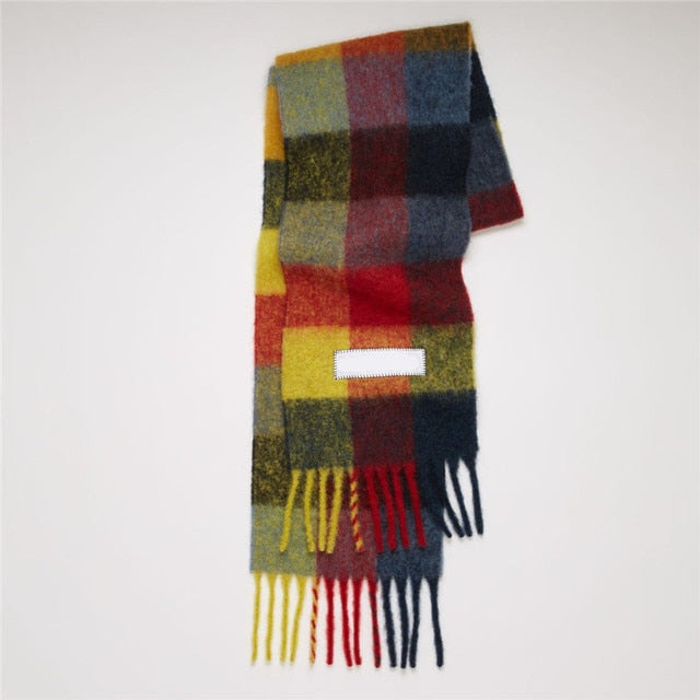 New Scarf Autumn and Winter Multicolor Thickened Plaid Scarf The Same Length Warm Shawl For Men and Women Scarves 26