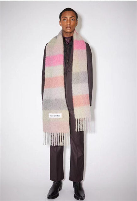 New Scarf Autumn and Winter Multicolor Thickened Plaid Scarf The Same Length Warm Shawl For Men and Women Scarves 7