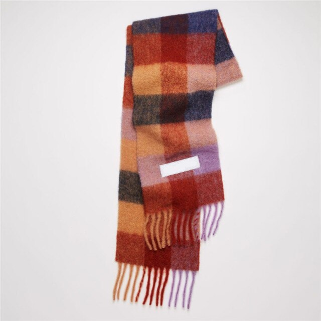 New Scarf Autumn and Winter Multicolor Thickened Plaid Scarf The Same Length Warm Shawl For Men and Women Scarves 27