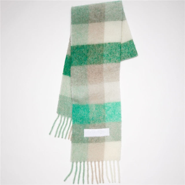 New Scarf Autumn and Winter Multicolor Thickened Plaid Scarf The Same Length Warm Shawl For Men and Women Scarves 24