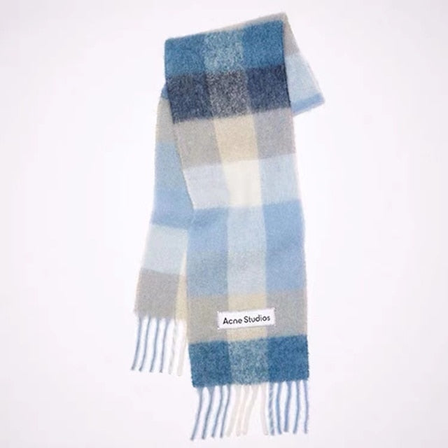 New Scarf Autumn and Winter Multicolor Thickened Plaid Scarf The Same Length Warm Shawl For Men and Women Scarves 36