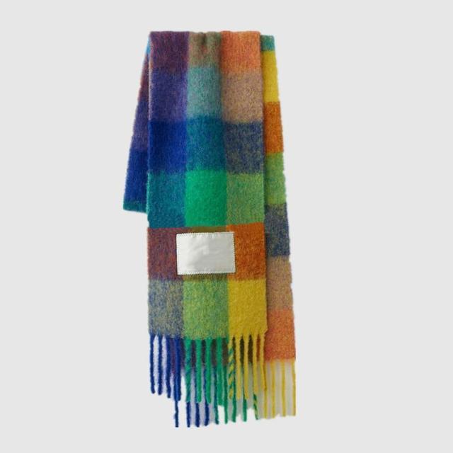 New Scarf Autumn and Winter Multicolor Thickened Plaid Scarf The Same Length Warm Shawl For Men and Women Scarves 1