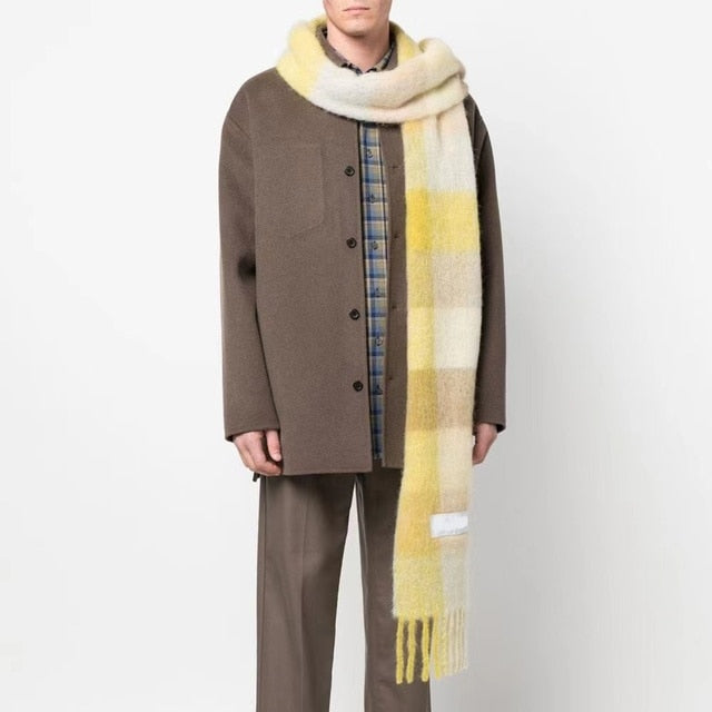 New Scarf Autumn and Winter Multicolor Thickened Plaid Scarf The Same Length Warm Shawl For Men and Women Scarves 23