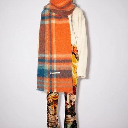 New Scarf Autumn and Winter Multicolor Thickened Plaid Scarf The Same Length Warm Shawl For Men and Women Scarves 43