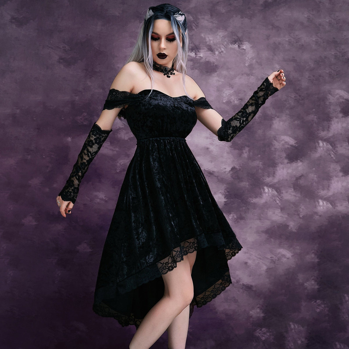 New Spring Hoco Gothic Dress Goth Lolita Y2K Mini Party Draped Bodycon ...