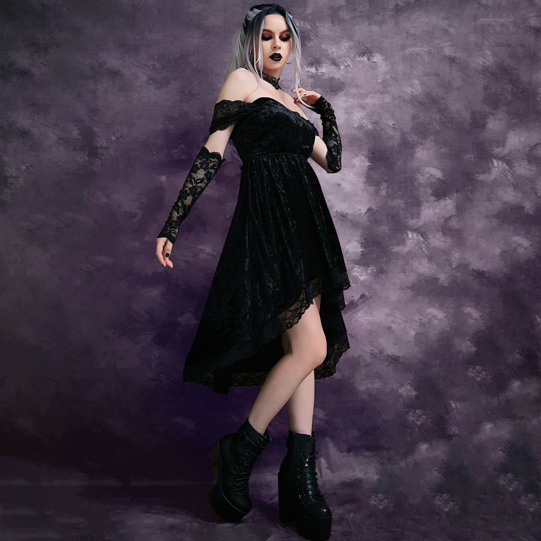 New Spring Hoco Gothic Dress Goth Lolita Y2K Mini Party Draped Bodycon ...