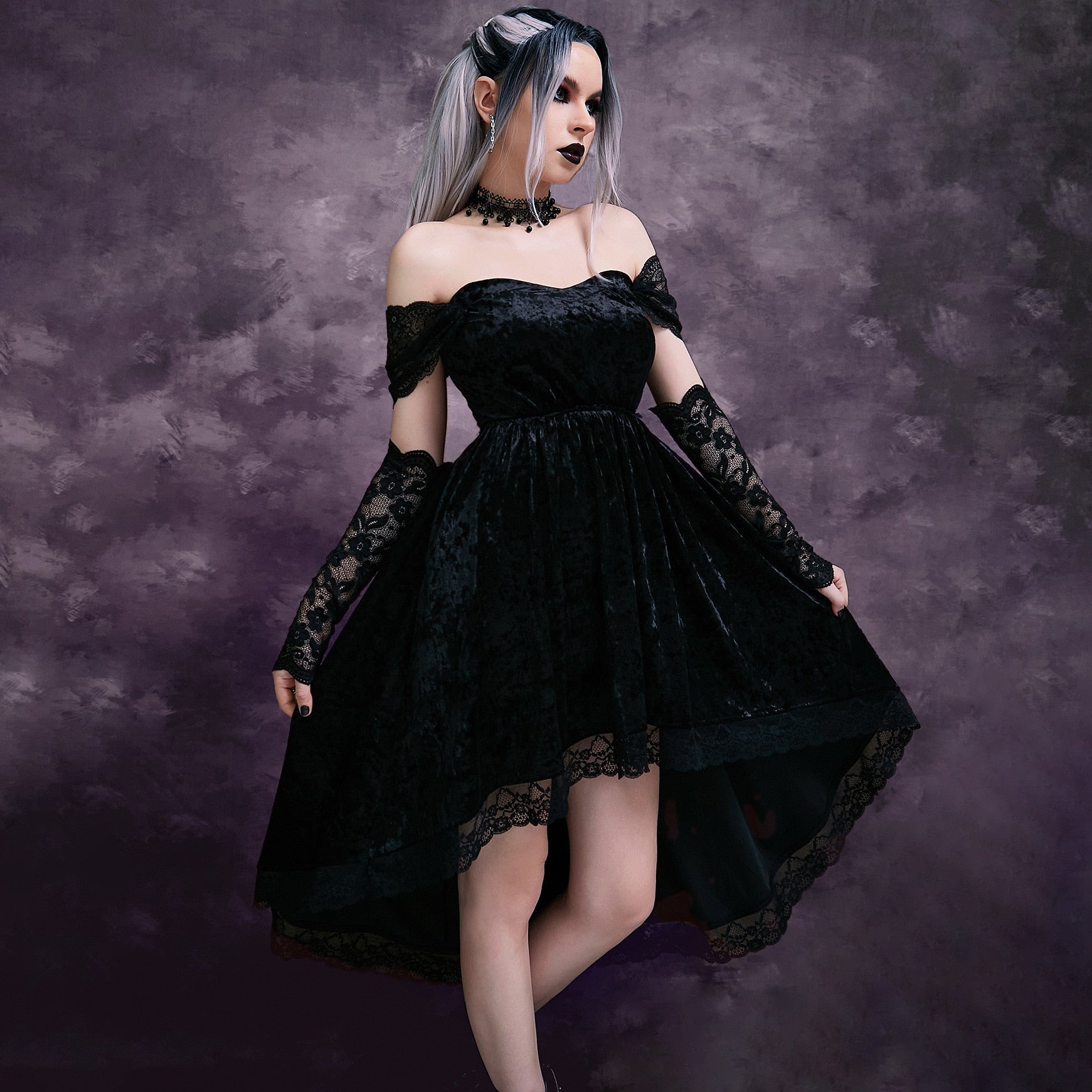 New Spring Hoco Gothic Dress Goth Lolita Y2K Mini Party Draped Bodycon ...
