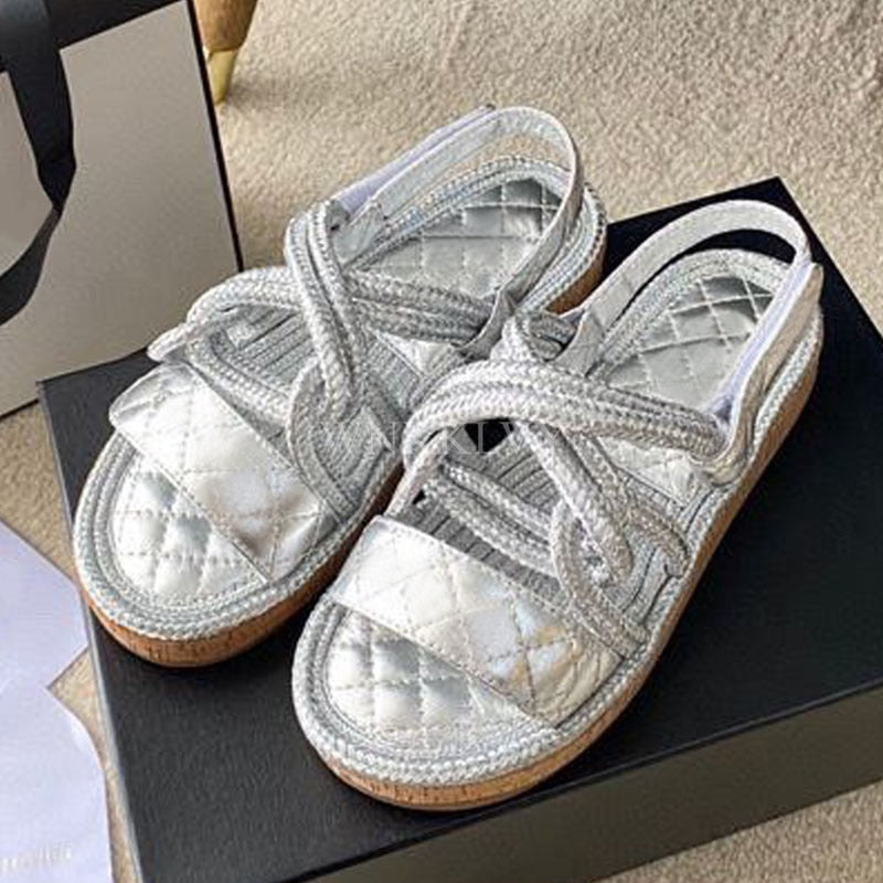 New Summer Women Real Leather Splicing Hemp Rope Open Toe Casual Sandals With Sticky Strap Design Resort Beach Flat Shoes 2024 as show 2