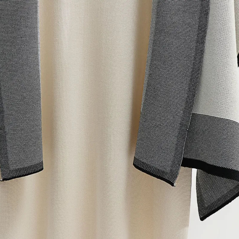 New Winter Temperament Shawl Coat Knitted Dress Women Two Piece Set Large Girls' Loose Skirt Suit Autumn Fashion Elegant Sets