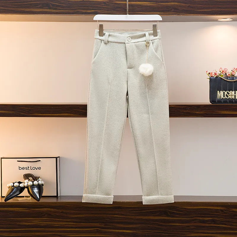 New Winter Women's Tracksuit Monster Letter Printed Knitted Pullover Sweater + Lamb Wool Vest +Casual Pants Suit 3 Piece Set