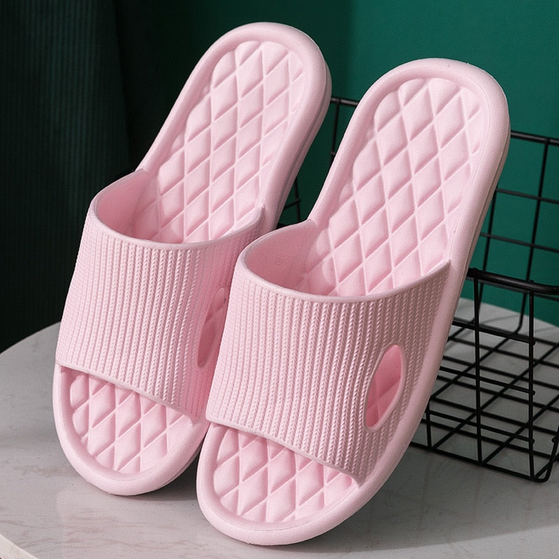 New Women Foot Massage Slippers Men Slipper Indoor Bathroom Non-slip Soft Slides Couples House Relief Feet Health Care Shoes L0pink