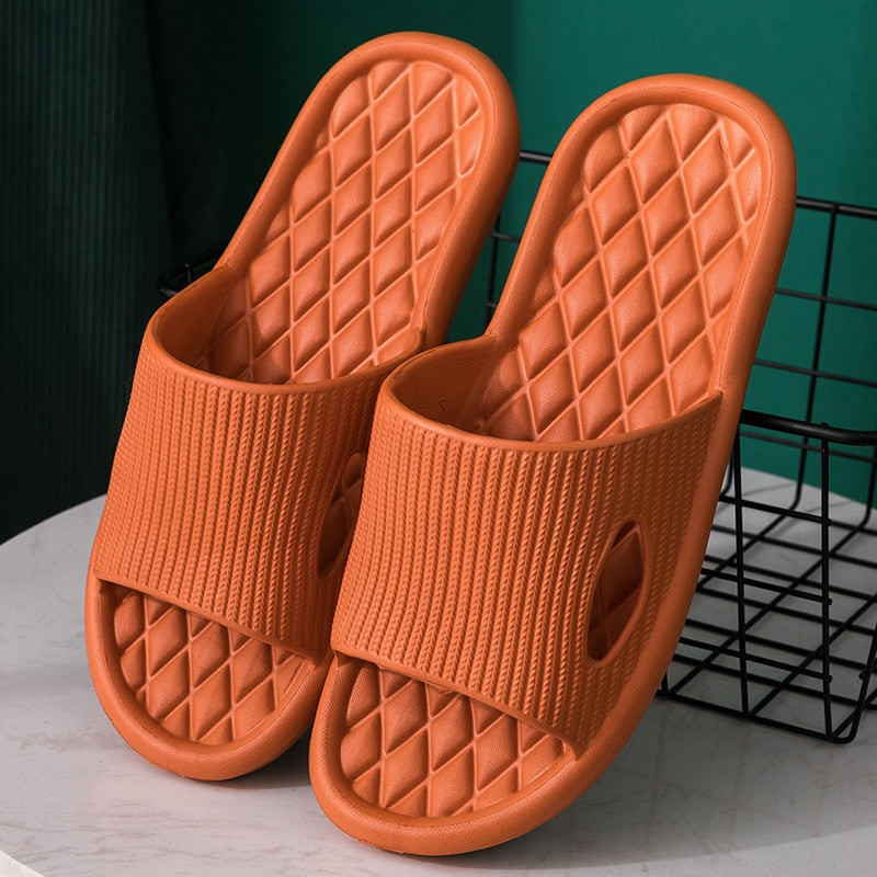 New Women Foot Massage Slippers Men Slipper Indoor Bathroom Non-slip Soft Slides Couples House Relief Feet Health Care Shoes L0orange