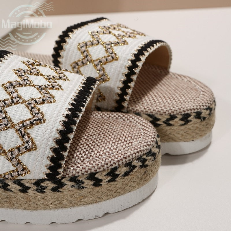 New Women Sandals Summer 2024 Casual Size 35-43 Women Slippers Wedges Fashion Platform Multi-Colors Female Beach Ladies Shoes