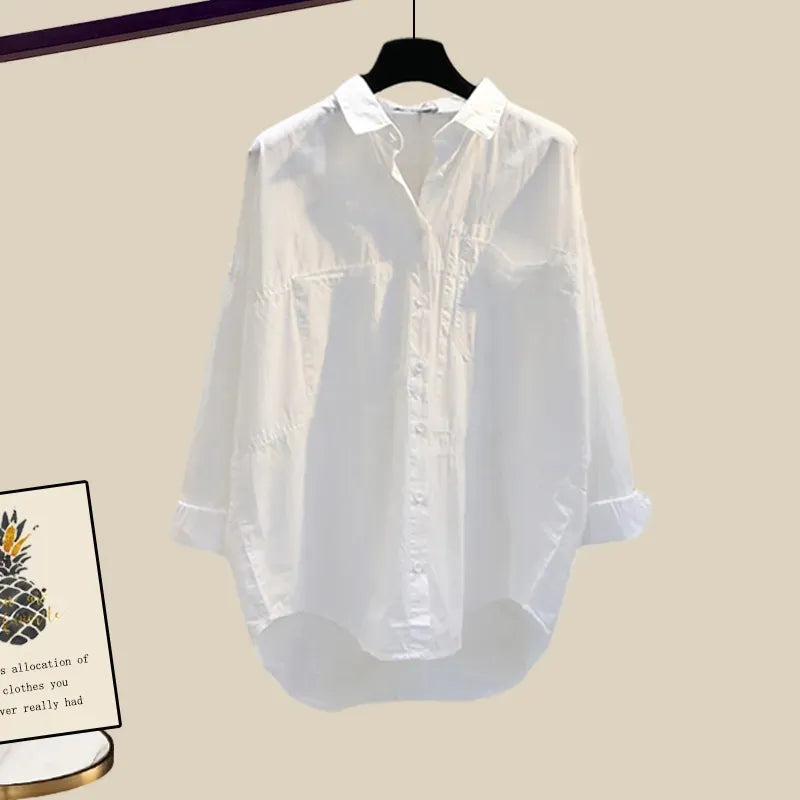 New Women Summer Denim Half Pants Lady Daily Causal White Shirts Stripe Knit Vest Jeans 3 Piece Set Fashion Top Steetwear Female