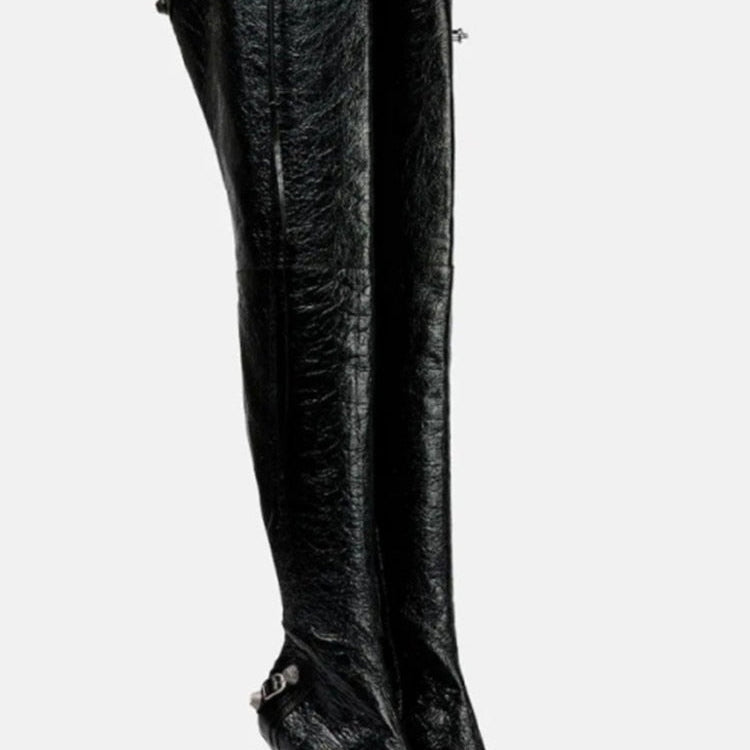 New Women's Boots Pointed Toe High-heeled Boots Paris Fashion Knee-high Boots European and American Party Boots