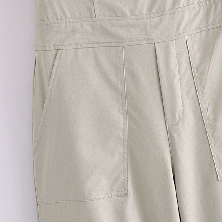 Nlzgmsj TRAF Female Jumpsuit With Pockets Long Jumpsuit Woman 2024 Spring Summer Sleeveless Cargo Jumpsuits For Women Outfit