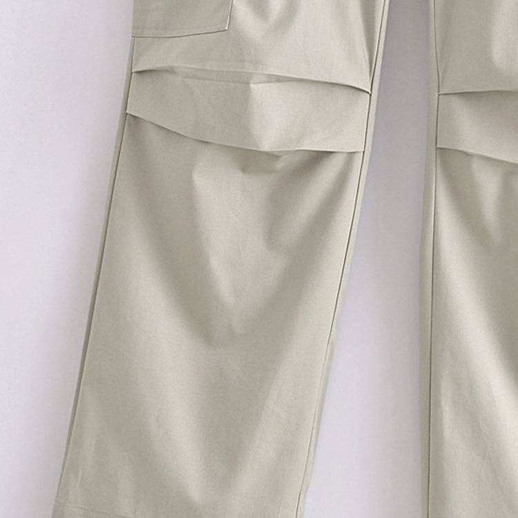 Nlzgmsj TRAF Female Jumpsuit With Pockets Long Jumpsuit Woman 2024 Spring Summer Sleeveless Cargo Jumpsuits For Women Outfit