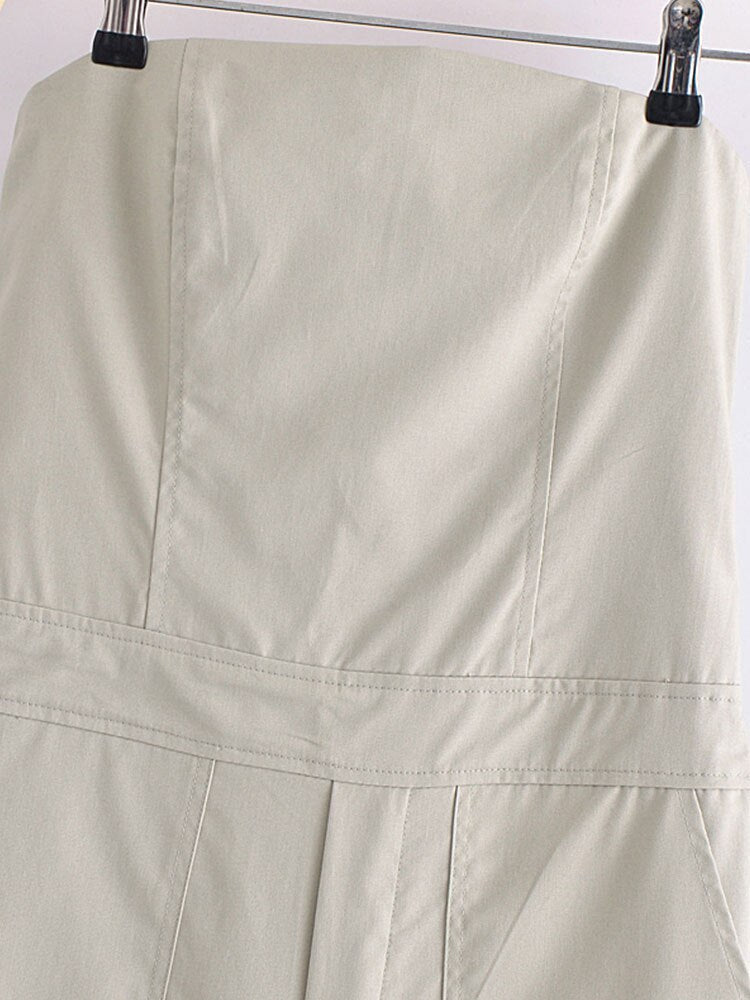 Nlzgmsj TRAF Female Jumpsuit With Pockets Long Jumpsuit Woman 2024 Spring Summer Sleeveless Cargo Jumpsuits For Women Outfit