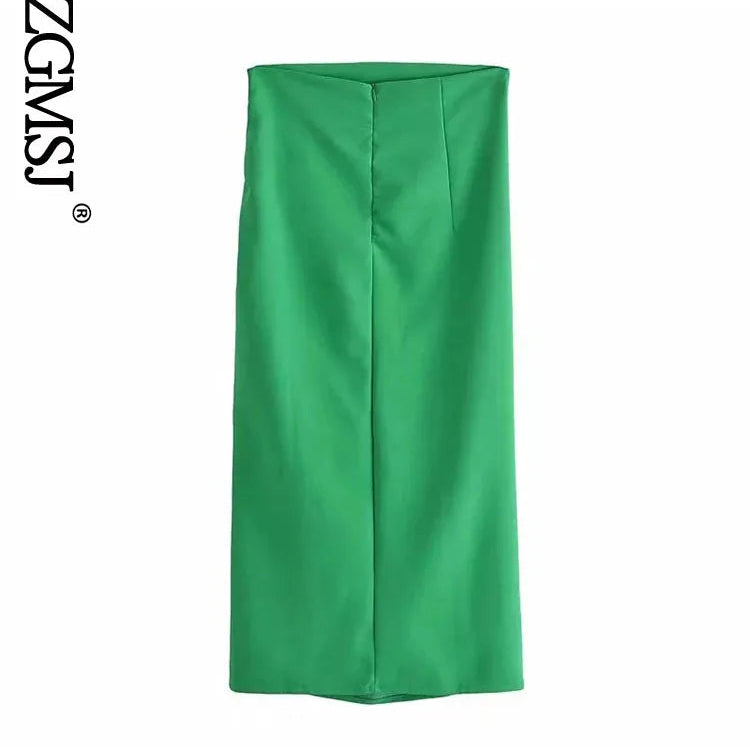 Nlzgmsj ZBZA Skirts Womens 2024 Two Piece Set Linen Blend Cropped Women Shirt Draped Skirt Autumn Fashion Casual Dress Sets