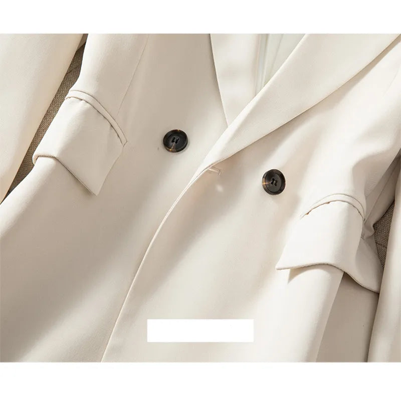 Office Professional Women's Blazer Pants 2-Piece Set Fall Fashion Long Female Jacket Over Business Suit Casual Trousers