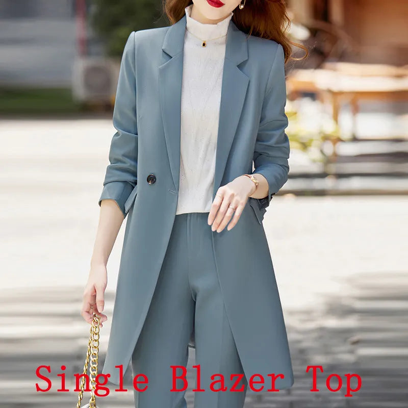 Office Professional Women's Blazer Pants 2-Piece Set Fall Fashion Long –  AMAIO