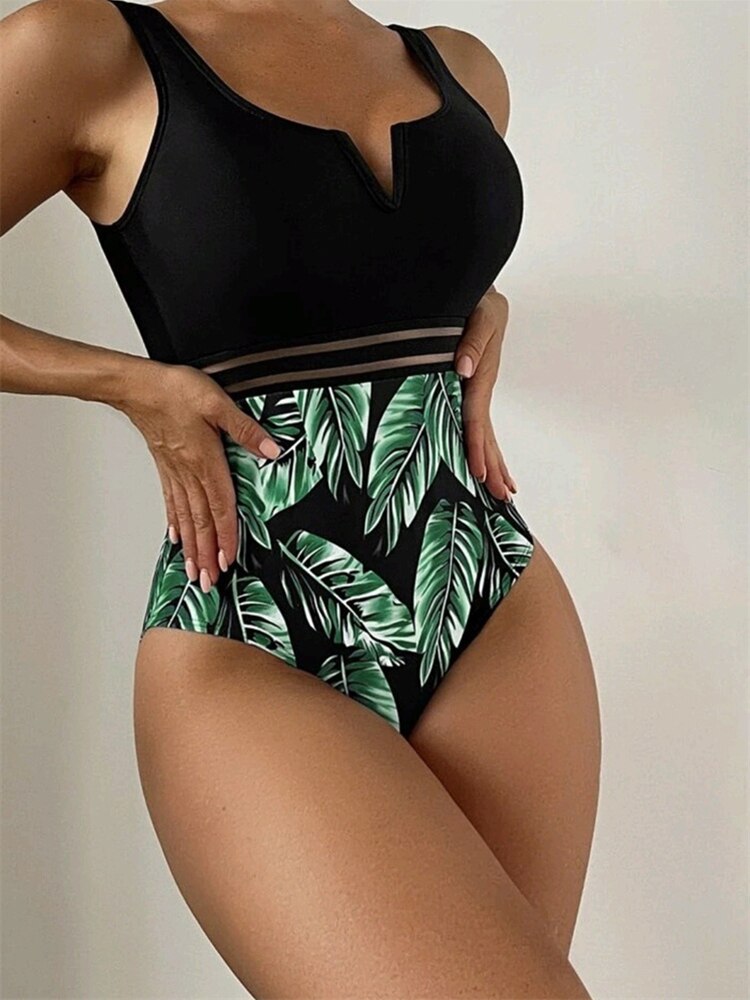 One Piece Swimsuit - Solid Black Monokini Sexy Bathing Suit Swimming Female Brazilian Beach Wear Bodysuit 2